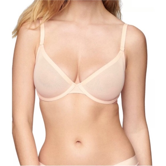 Cuup The Plunge Mesh Bra in Blush SZ 32G NWOT - Picture 1 of 6